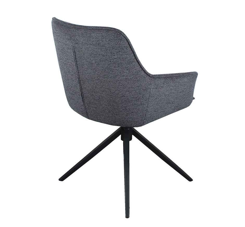 Lot de 2 chaises pivotantes moderne en tissu anthracite MAYA