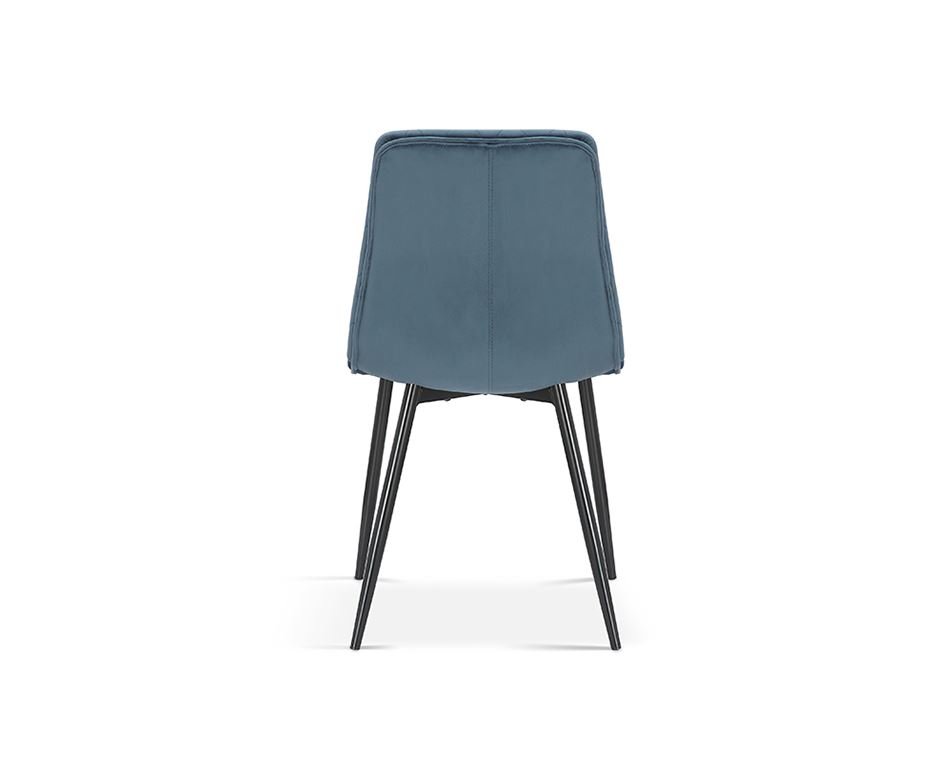 Lot de 2 chaises matelassées moderne en velours bleu LAURE