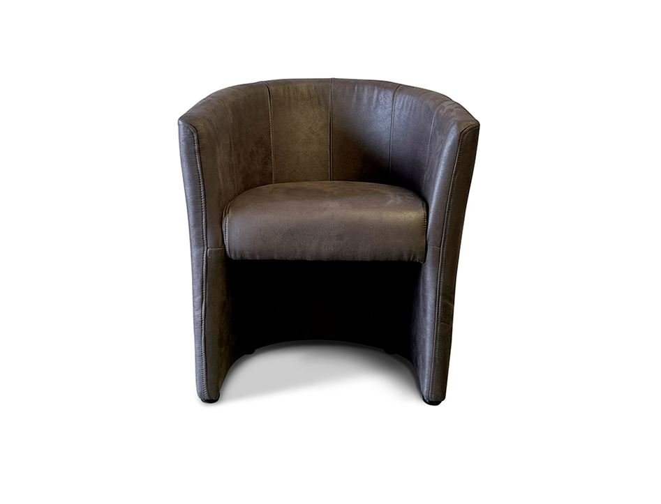 Fauteuil cabriolet similicuir anthracite vintage LEO