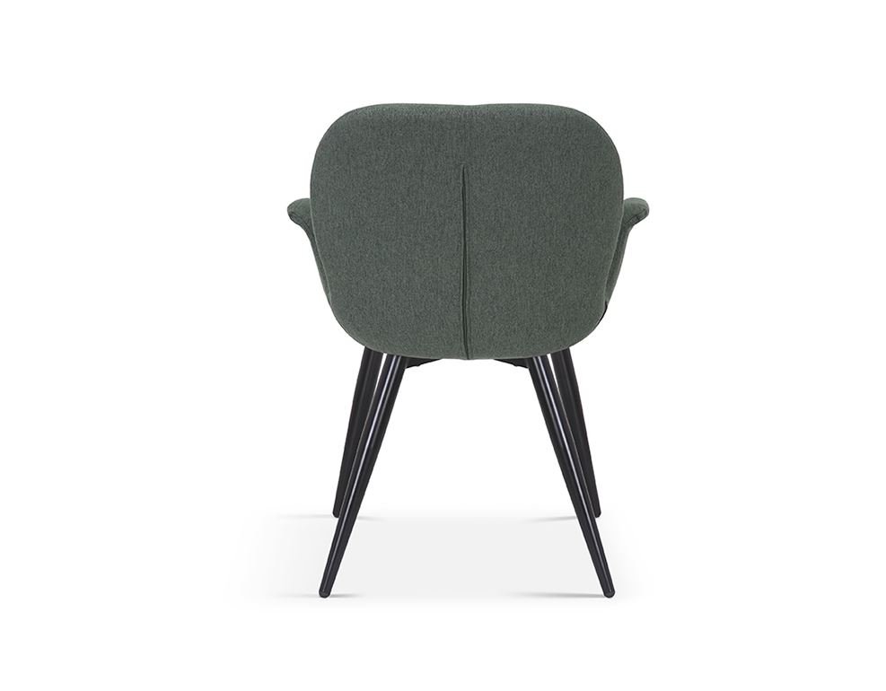 Lot de 2 chaises fauteuils tissu vert moderne LEY