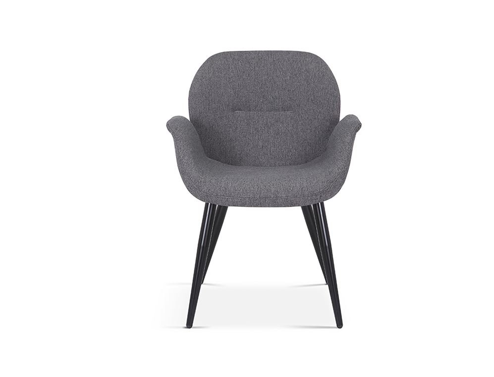 Lot de 2 Chaises fauteuils en tissu gris moderne LEY