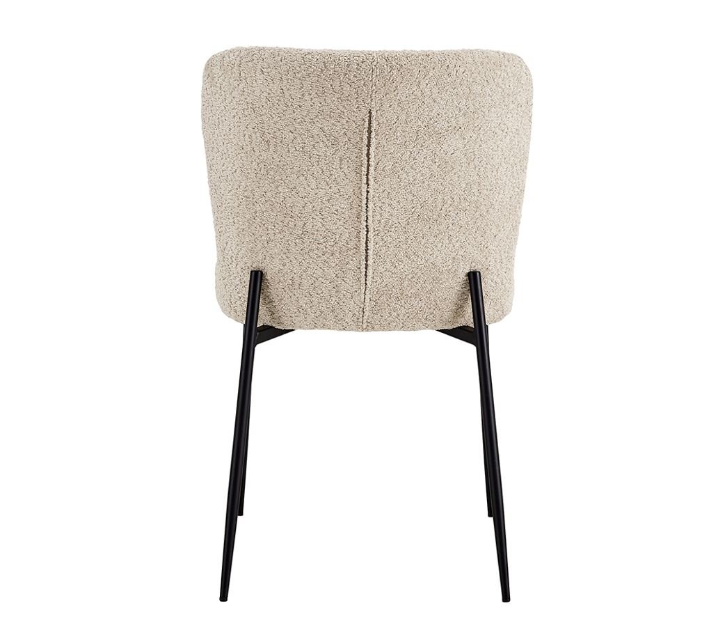 Lot de 2 chaises modernes en tissu teddy et piétement métal ELIN