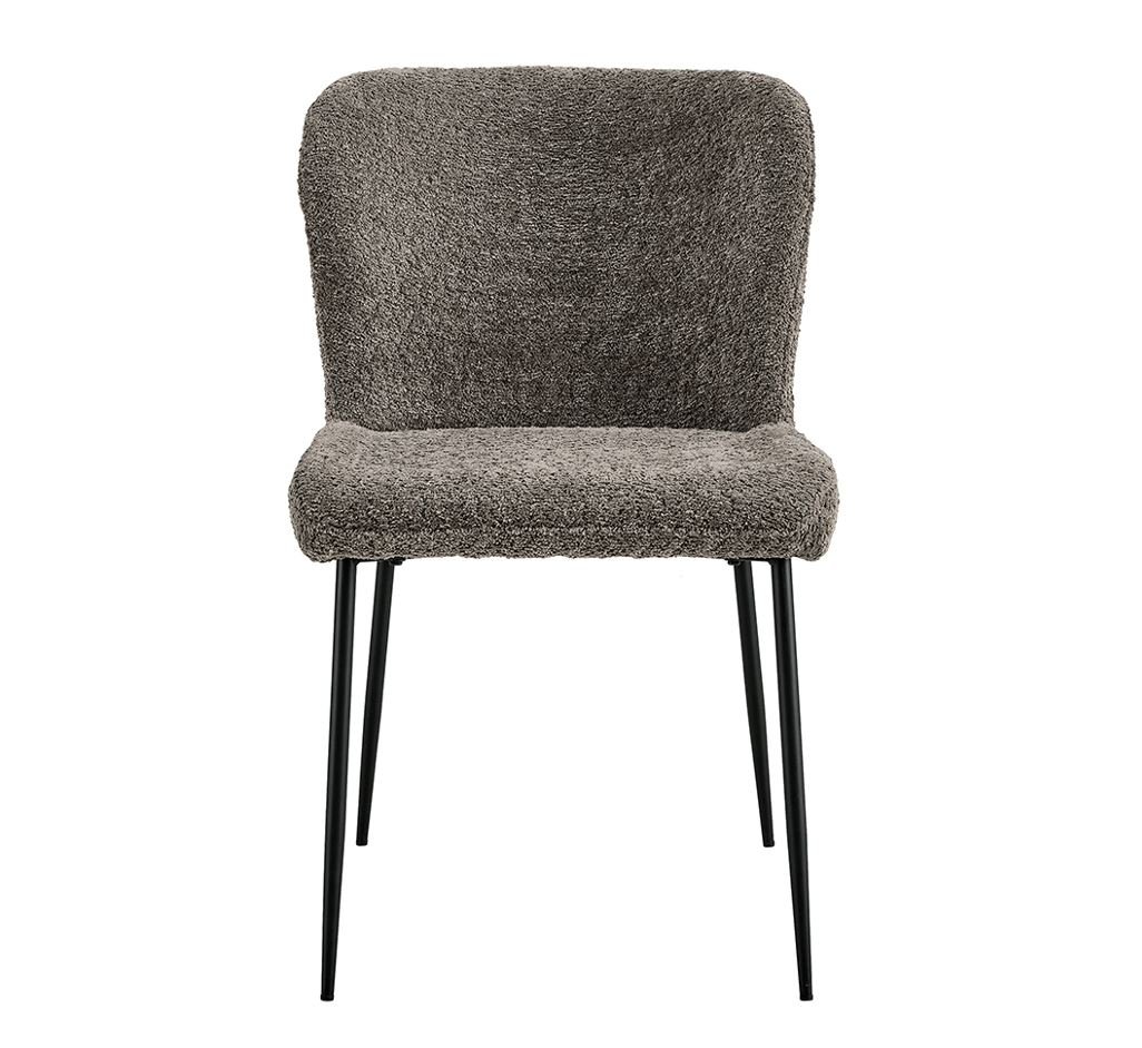 Lot de 2 chaises modernes en tissu teddy taupe ELIN