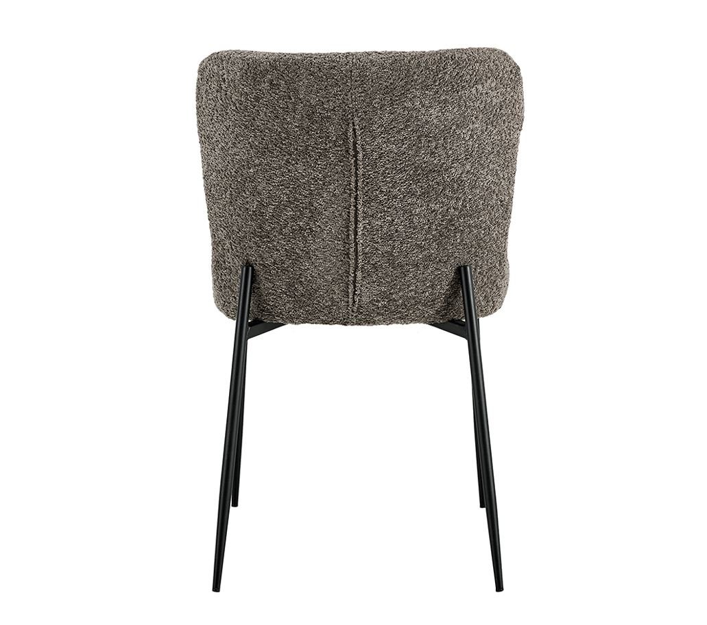 Lot de 2 chaises modernes en tissu teddy taupe ELIN