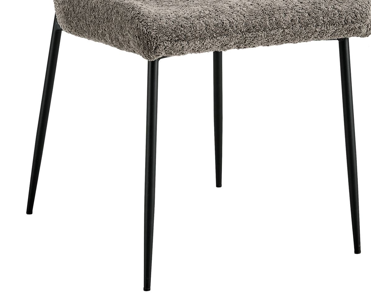 Lot de 2 chaises modernes en tissu teddy taupe ELIN