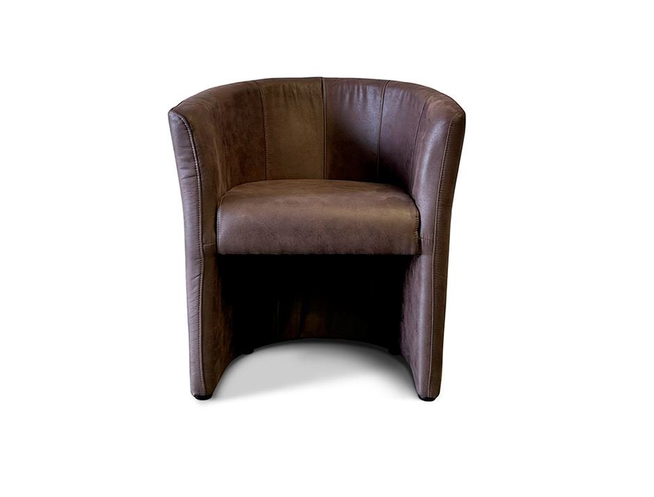 Fauteuil cabriolet similicuir marron vintage LEO