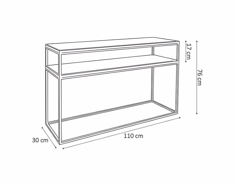 Console style industriel bois et métal 110cm ALBY