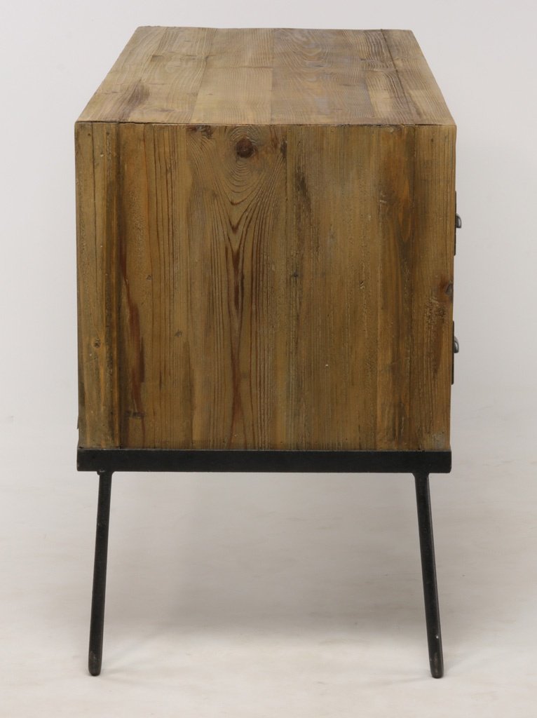 Commode industrielle bois et métal avec 12 tiroirs JOSY