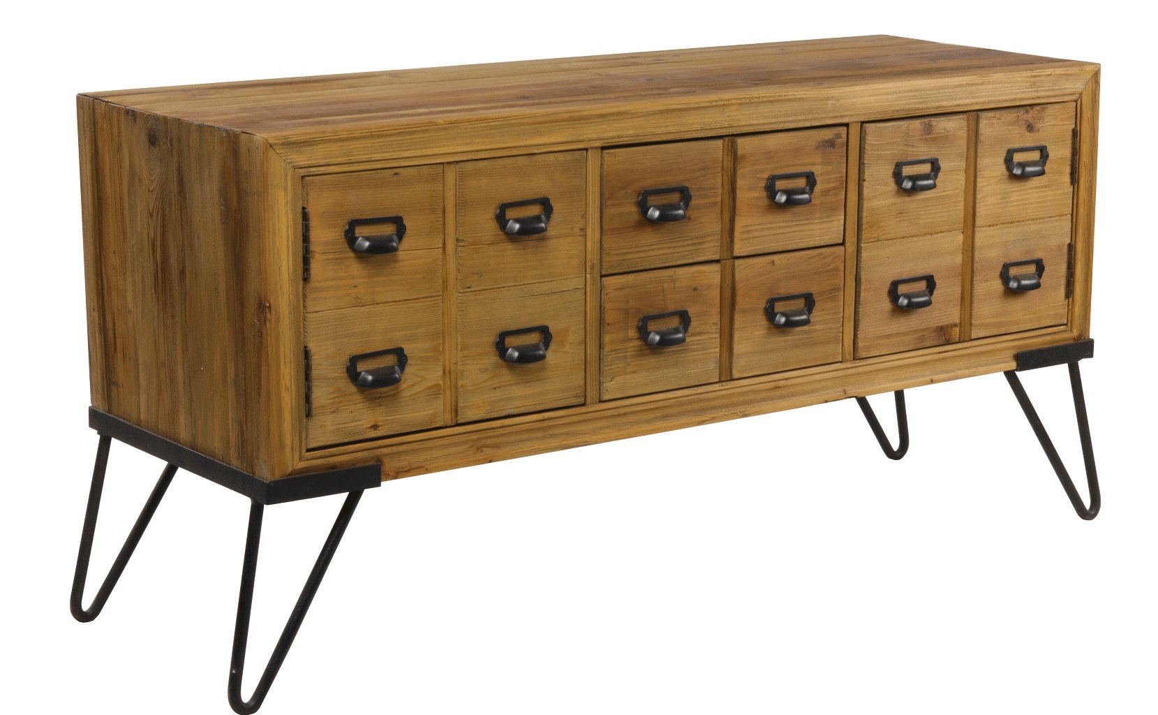 Commode industrielle bois et métal avec 12 tiroirs JOSY