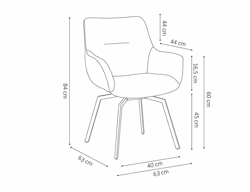 Chaise fauteuil pivotante velours côtelé gris MELINE