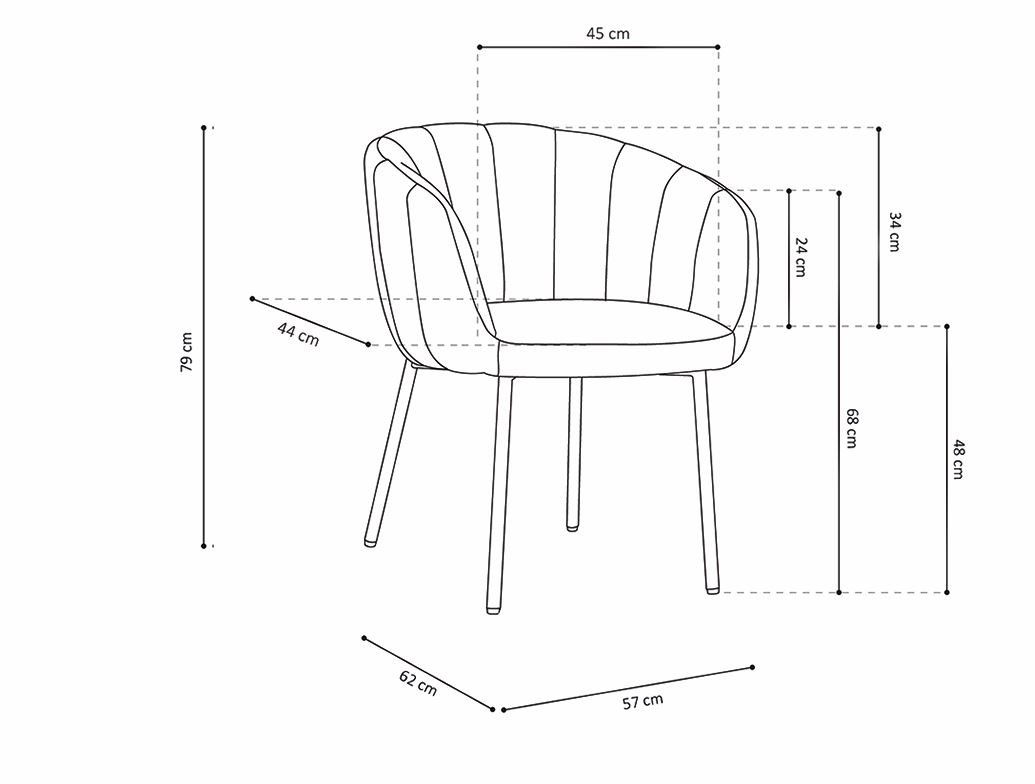 Lot de 2 chaises fauteuils design matelassée beige GIA