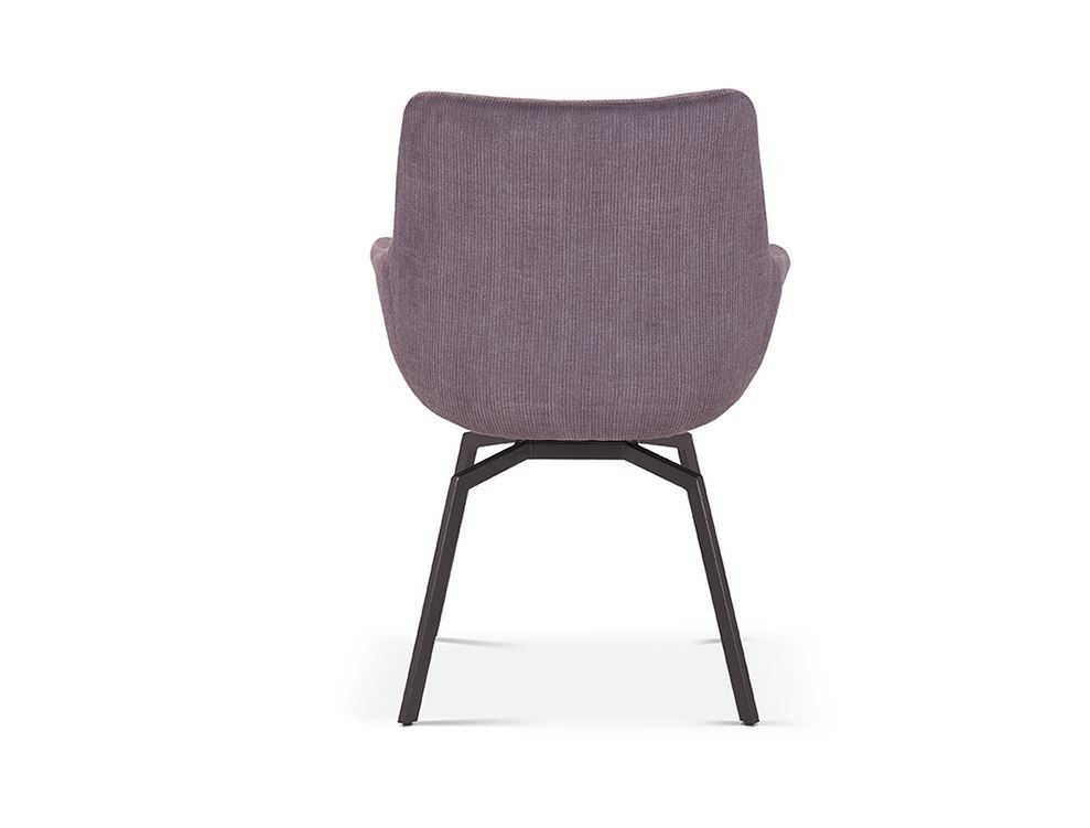 Chaise fauteuil pivotante velours côtelé gris MELINE