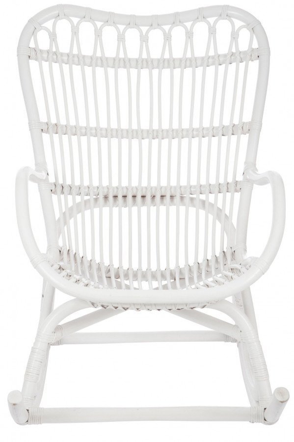 Rocking-chair rotin blanc FARNIENTE