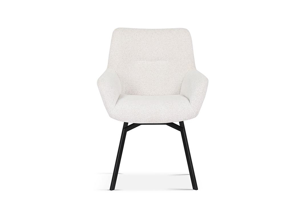 Chaise pivotante tissu teddy blanc moderne MELINE