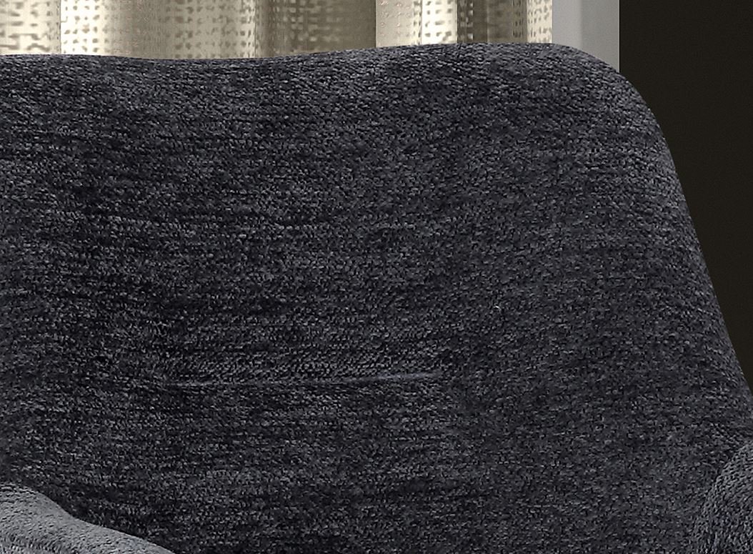 Chaise fauteuil pivotante tissu teddy gris MELINE