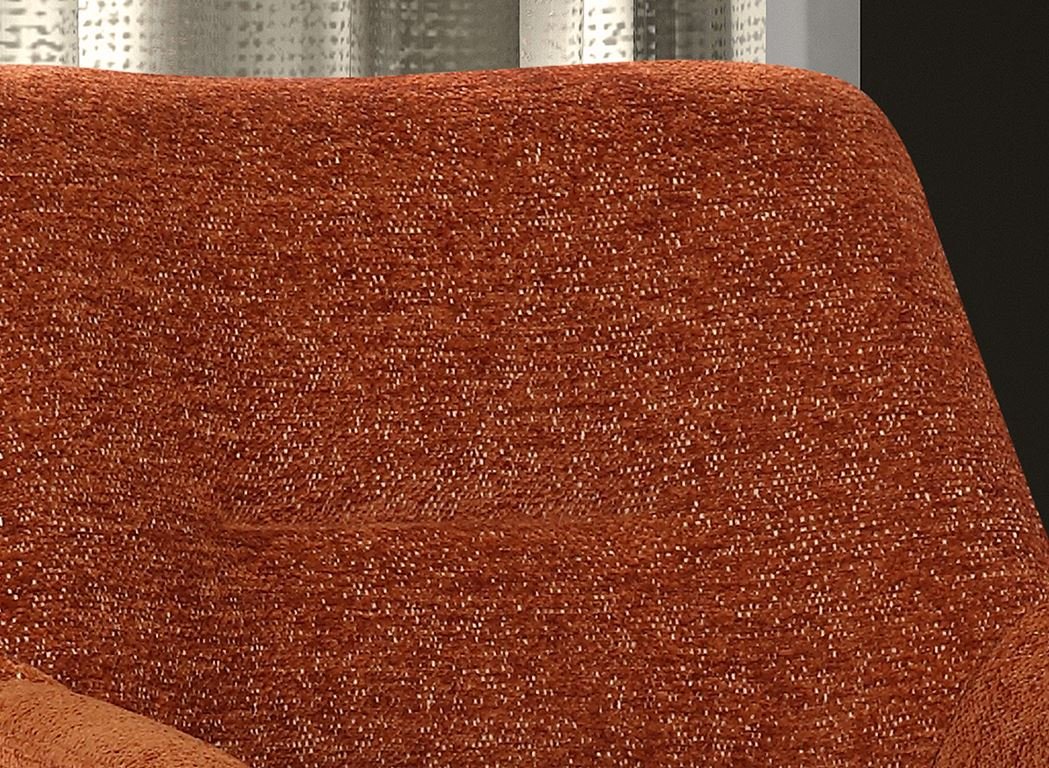 Chaise fauteuil pivotante en tissu teddy MELINE-Marron