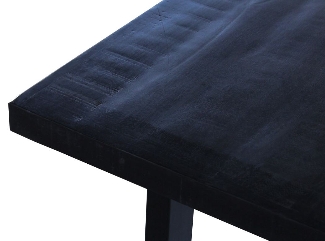 Table à manger moderne avec plateau en bois massif noir 180cm AJACCIO