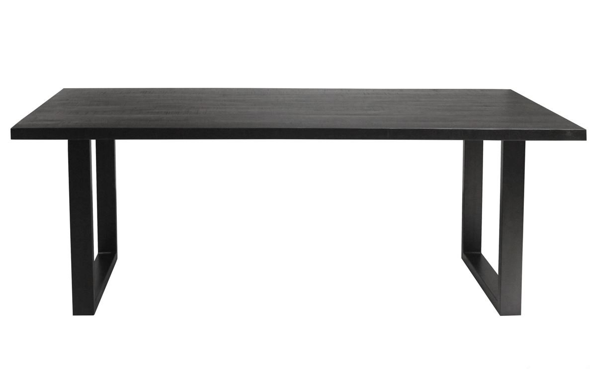 Table à manger moderne avec plateau en bois massif noir 200cm AJACCIO