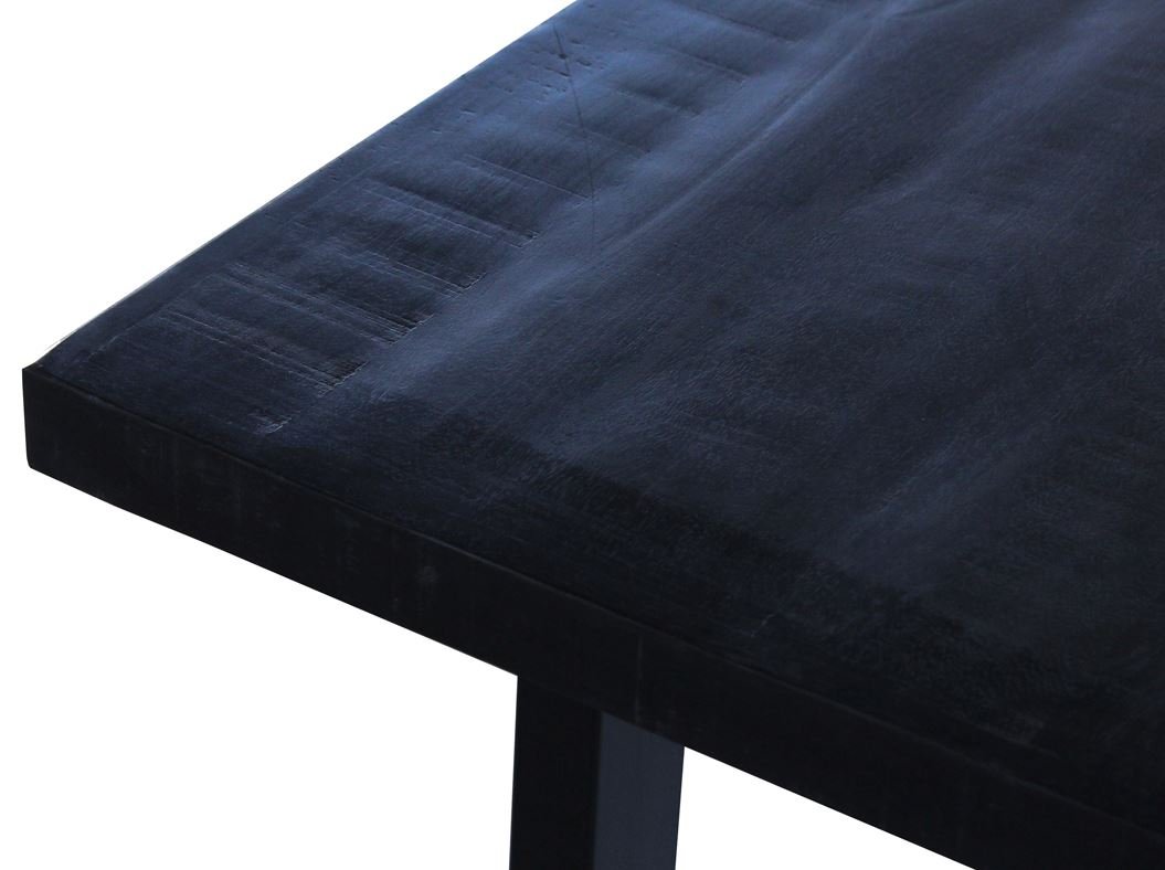 Table à manger moderne avec plateau en bois massif noir 200cm AJACCIO