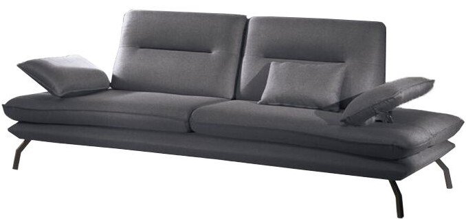 Canapé 2 places moderne en tissu anthracite DELIA