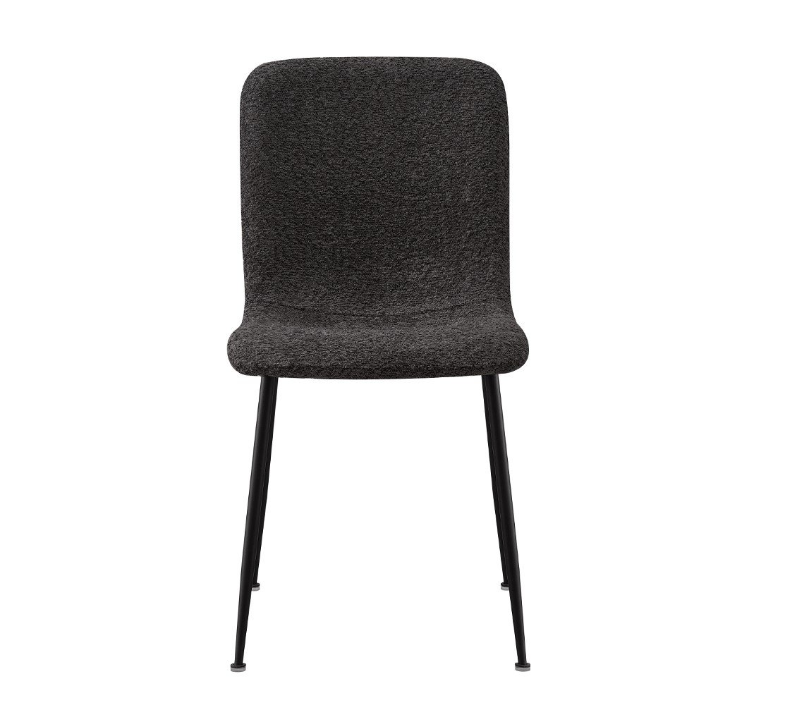 Lot de 2 chaises modernes tissu bouclé gris ASTRID