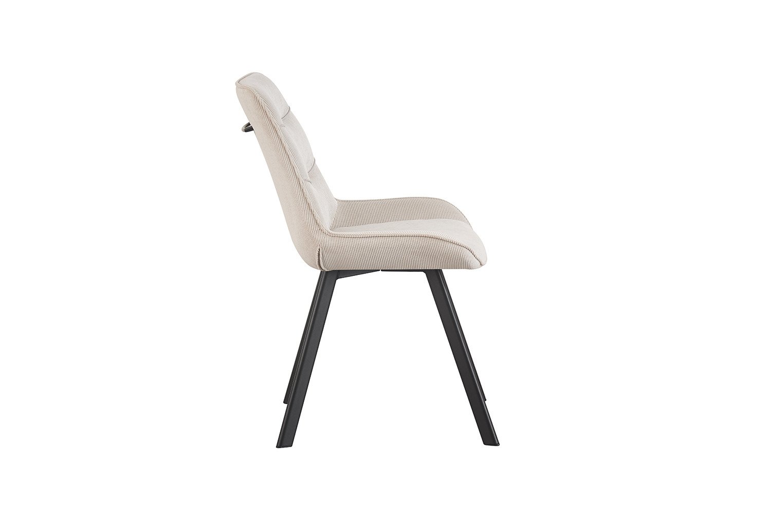Chaise velours beige fine rayure avec poignée SOPHIE