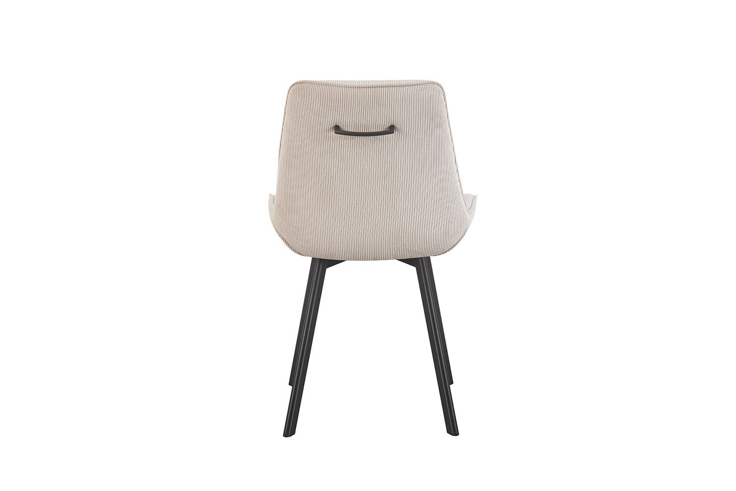 Chaise velours beige fine rayure avec poignée SOPHIE