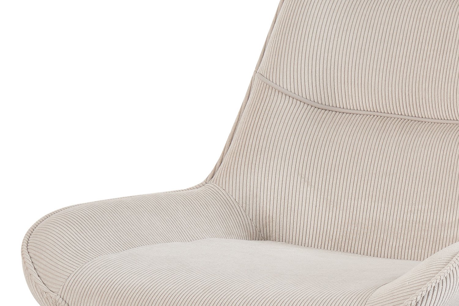 Chaise velours beige fine rayure avec poignée SOPHIE