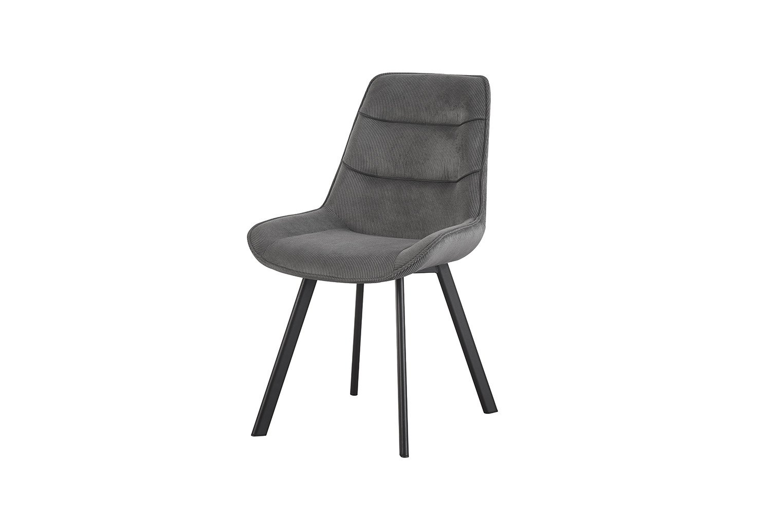 Chaise velours gris fine rayure avec poignée SOPHIE