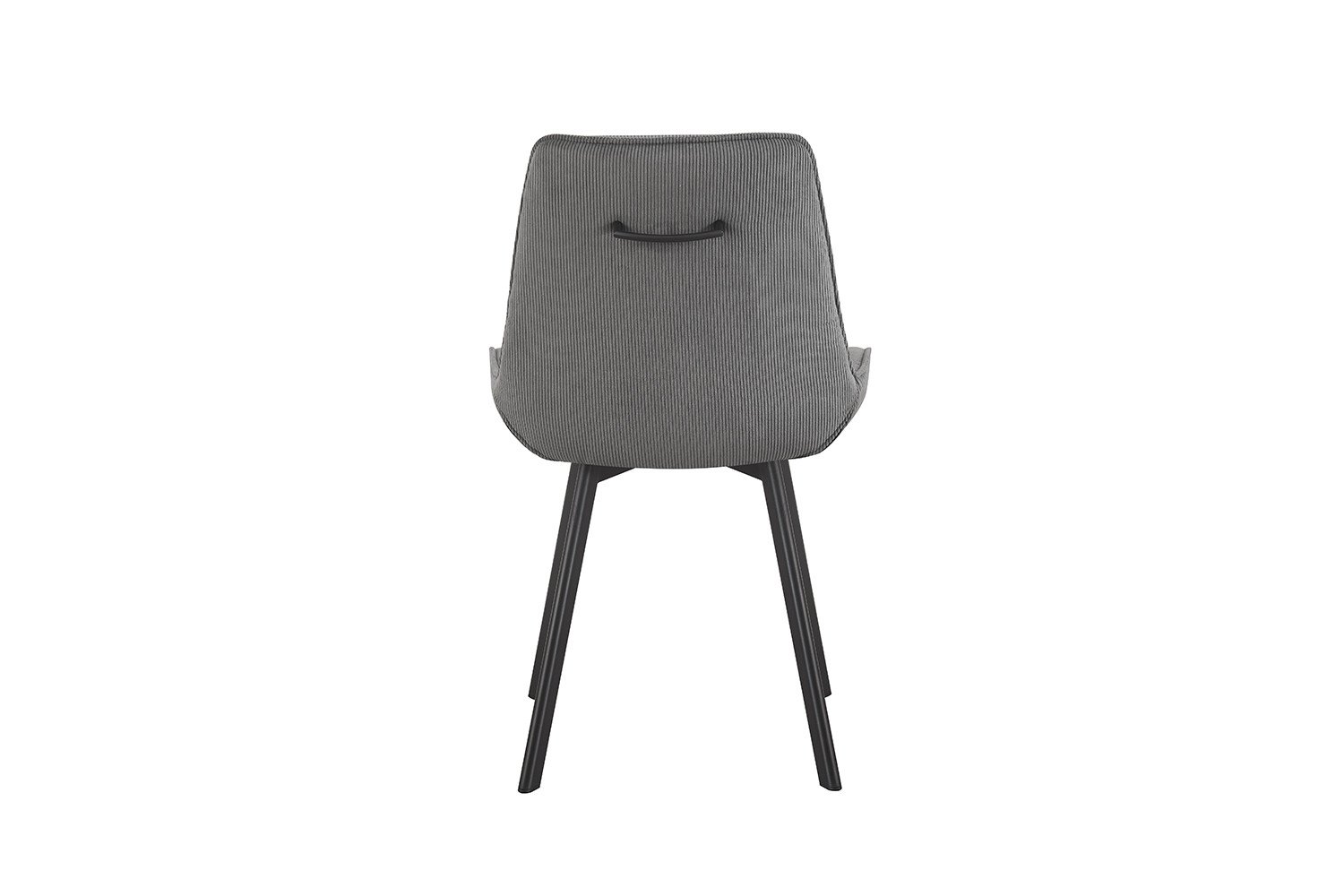 Chaise velours gris fine rayure avec poignée SOPHIE