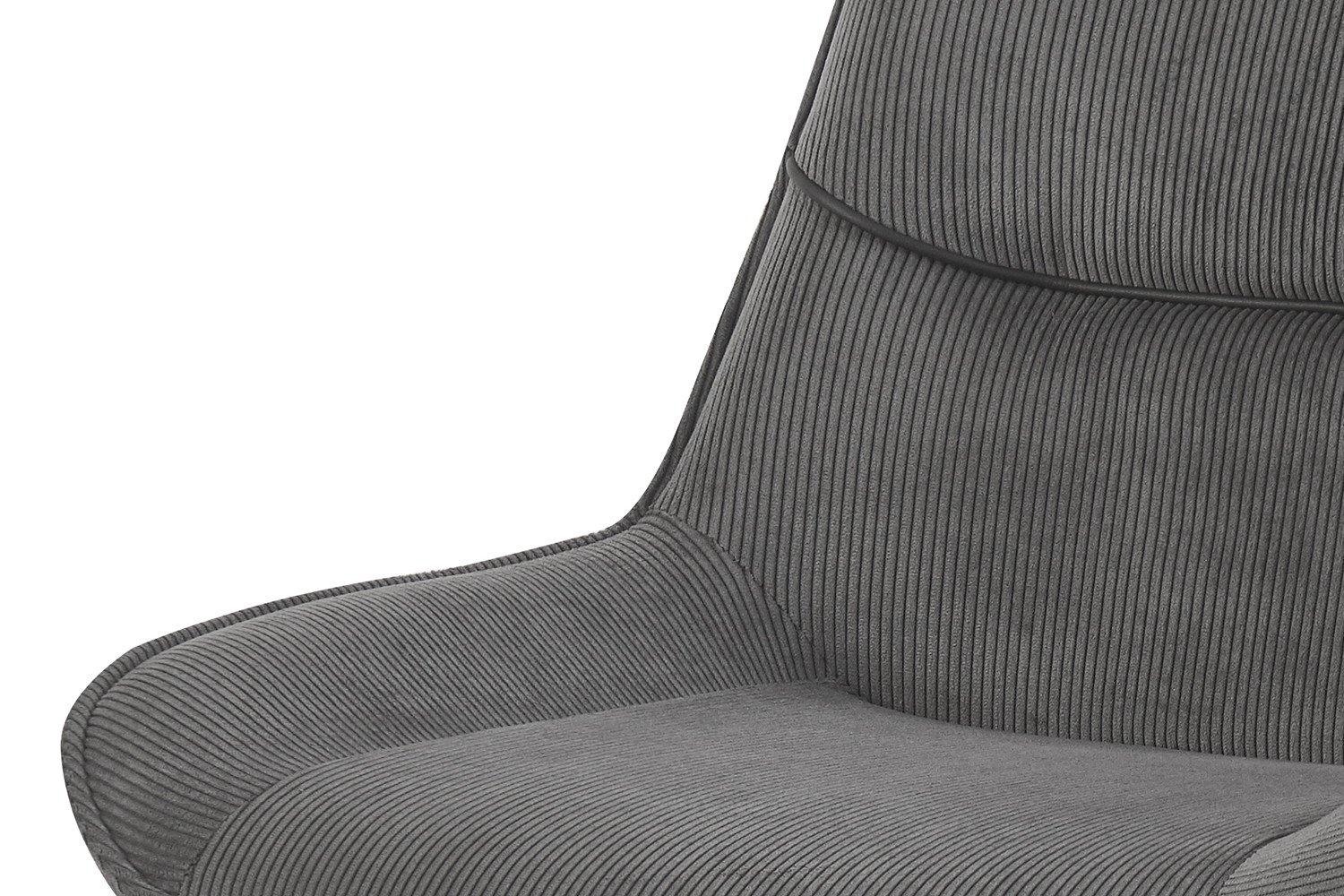 Chaise velours gris fine rayure avec poignée SOPHIE