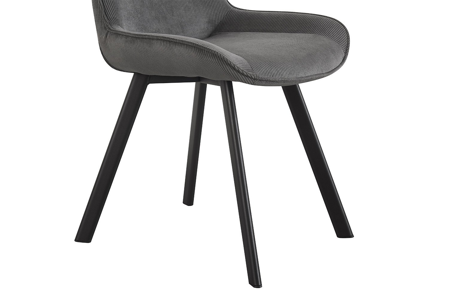 Chaise velours gris fine rayure avec poignée SOPHIE