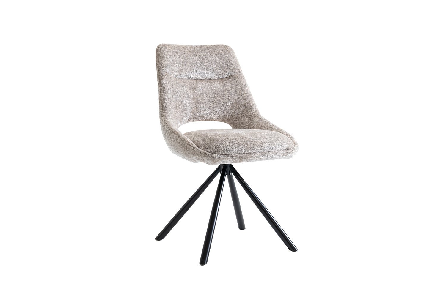 Chaise moderne tissu beige MARIE