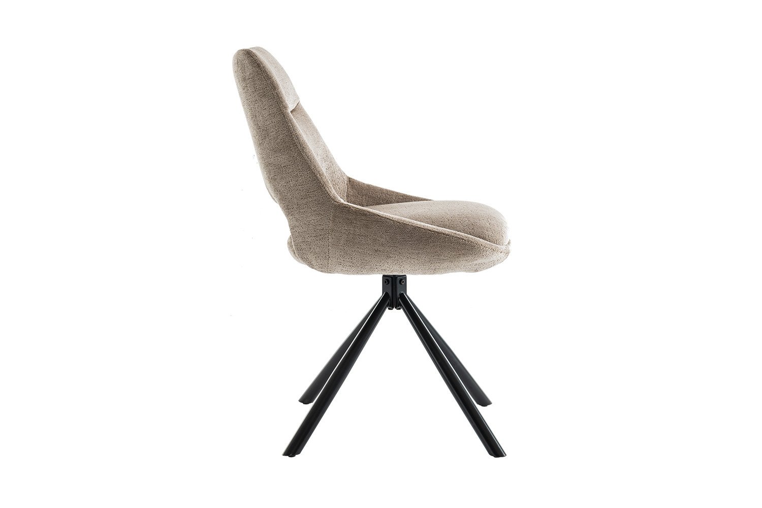 Chaise moderne tissu taupe MARIE