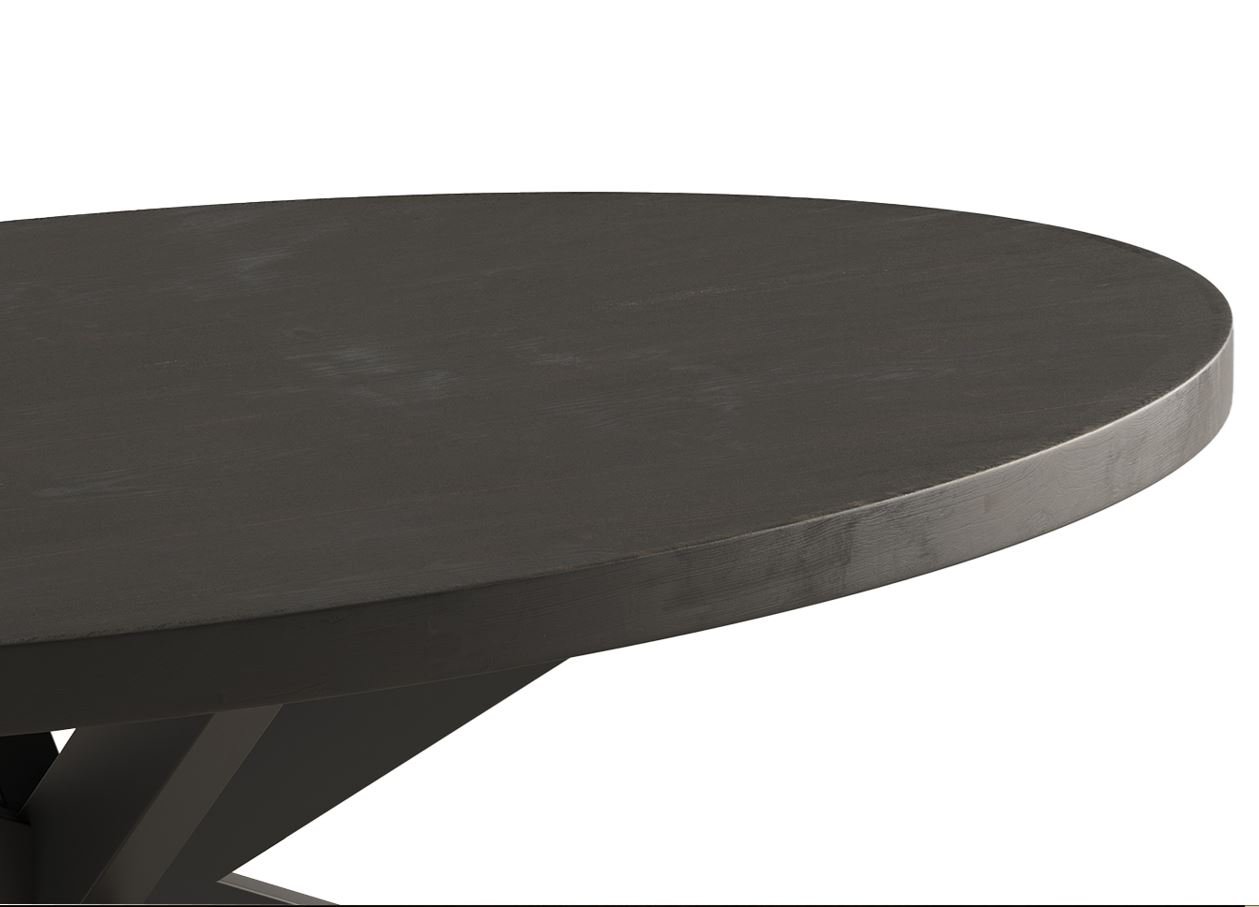 Table basse ovale moderne bois noir piétement étoile CALVI