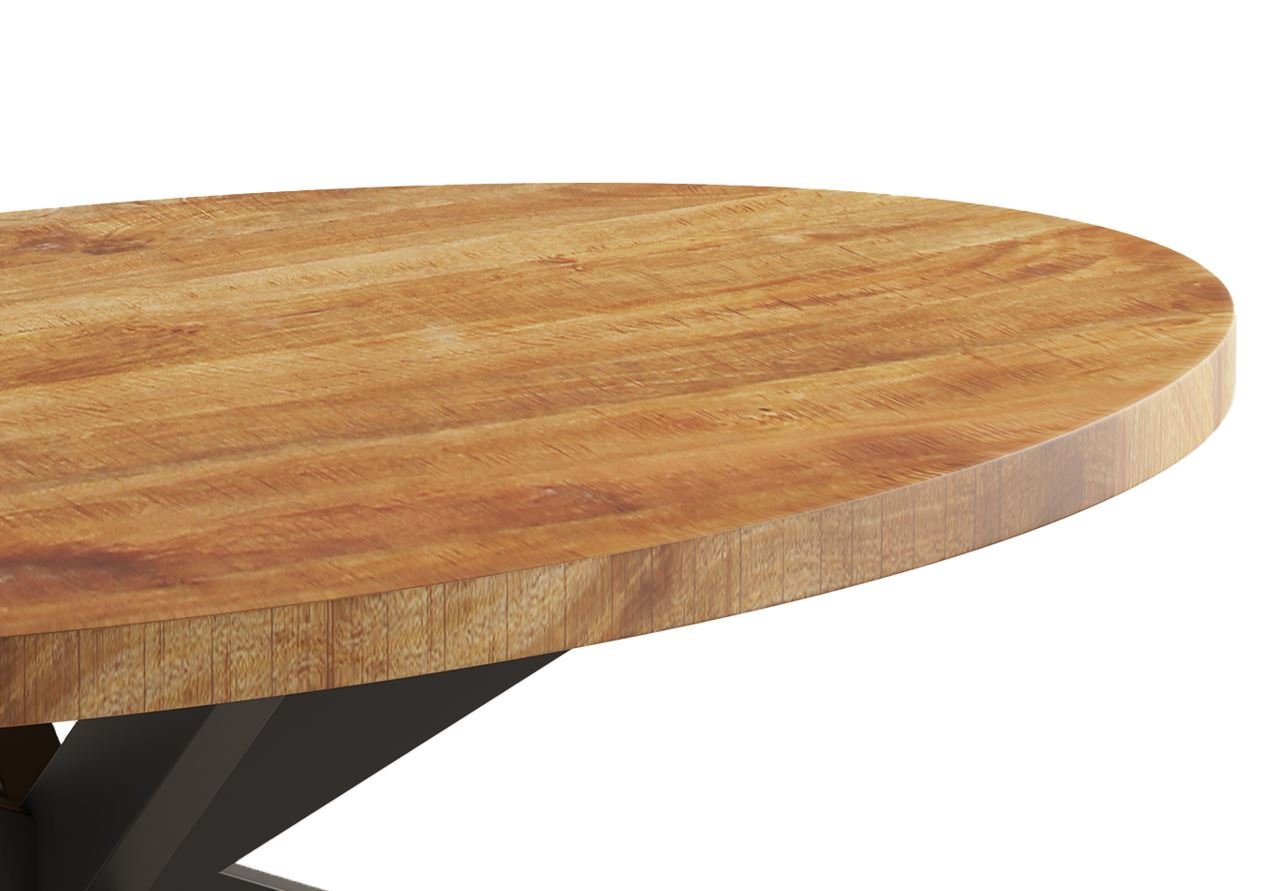 Table basse ovale industrielle bois et métal 130cm CALVI