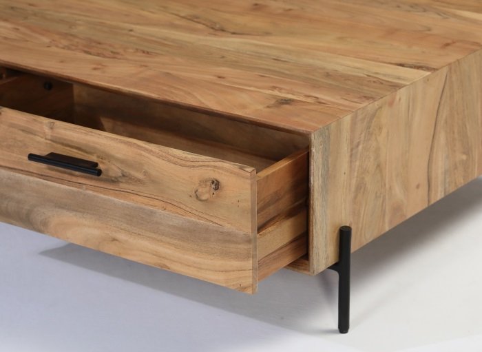 Table basse scandinave bois d'acacia 120cm NICK 