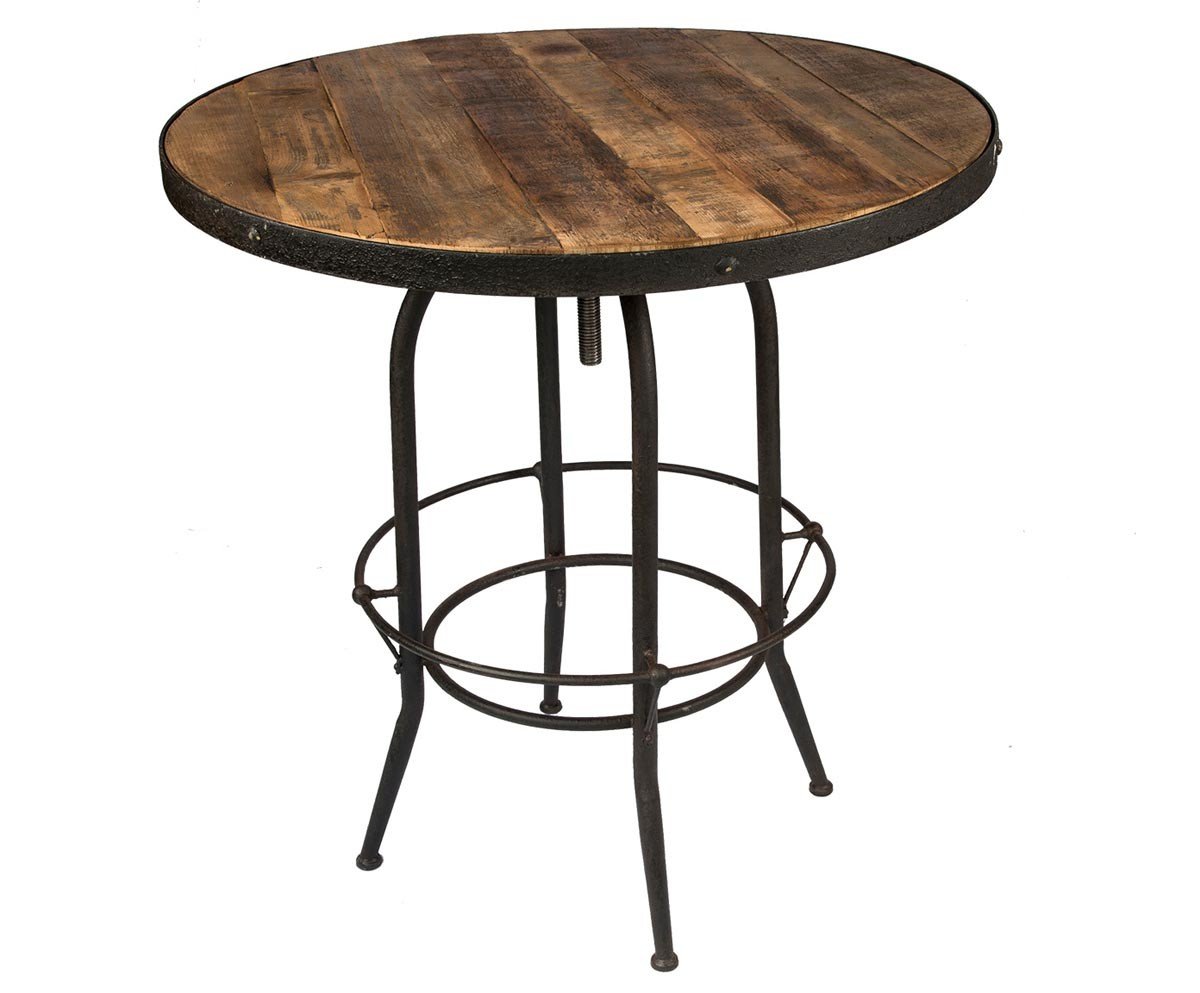 Table de bar ronde réglable industrielle 90cm SALY