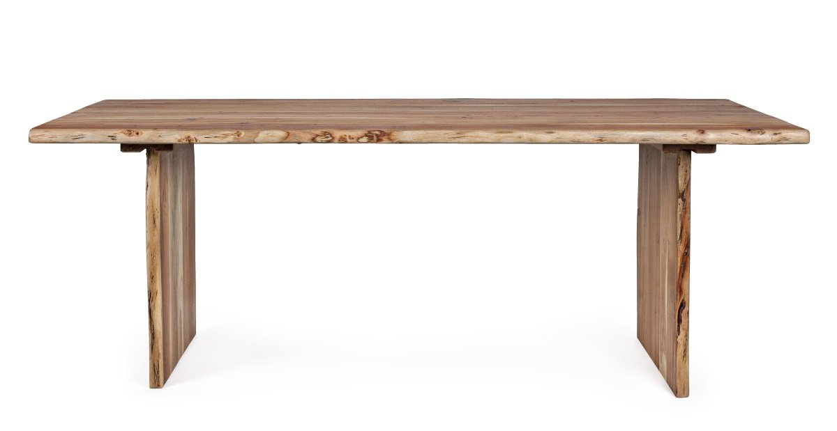 Table à manger bois massif scandinave effet tronc d'arbre TRADBORJ