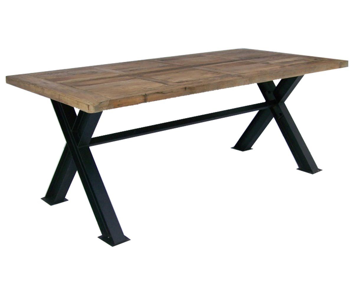 Table à manger industrielle bois massif et métal 200cm DAKOTA