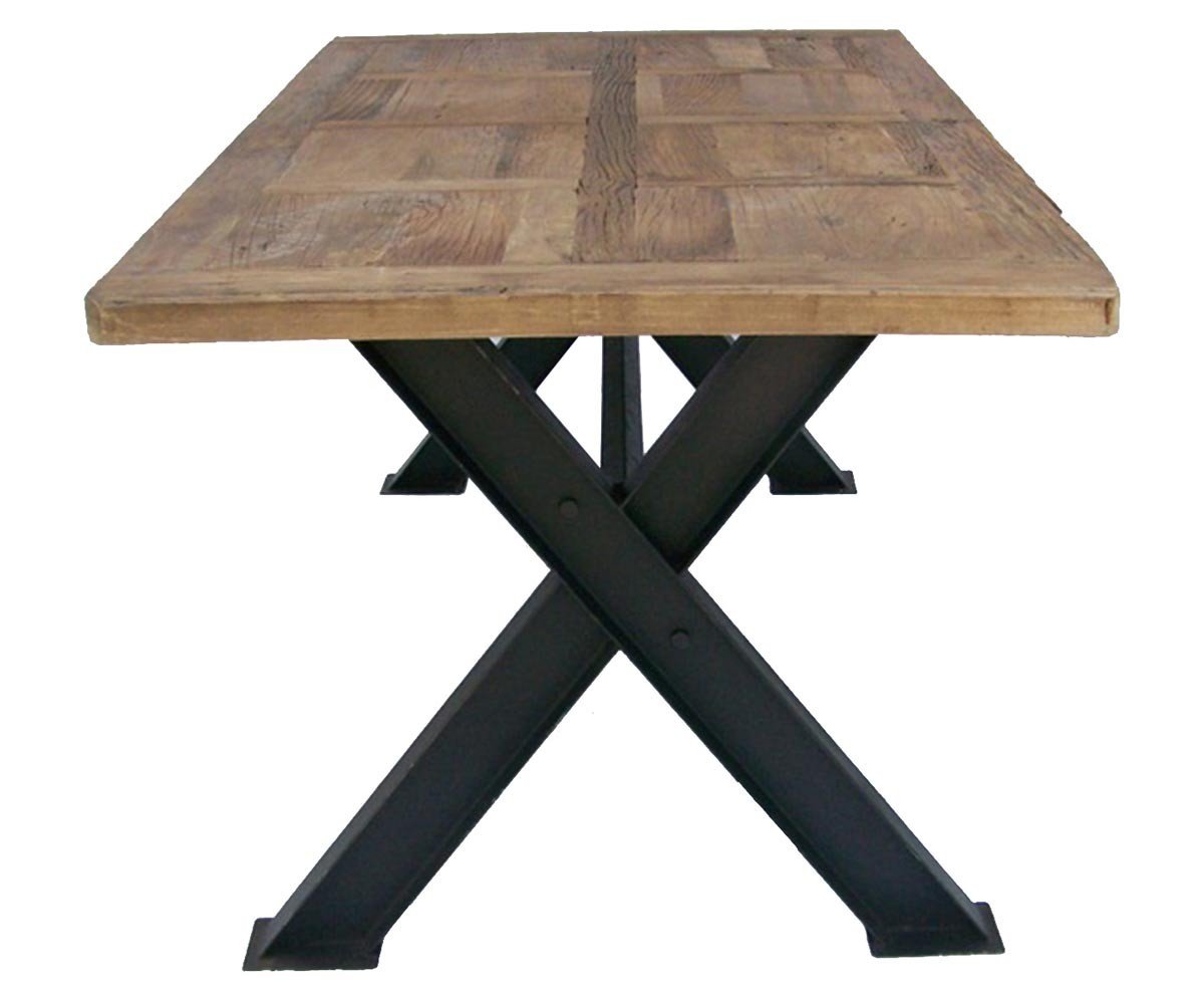 Table à manger industrielle bois massif et métal 200cm DAKOTA