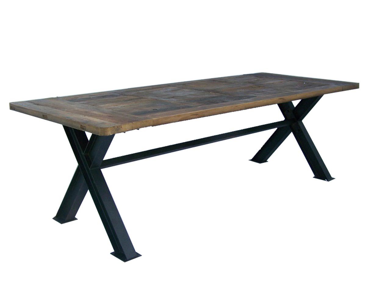 Table industrielle bois massif et métal 250cm UTAH