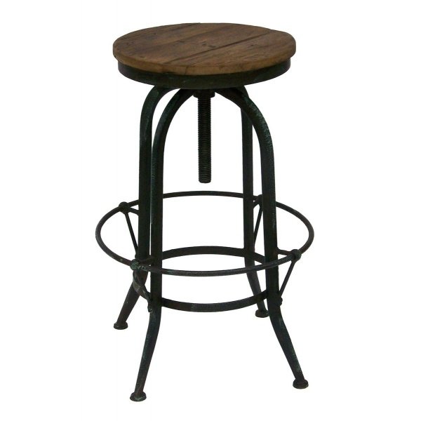 Tabouret de bar industriel bois et métal CESAR