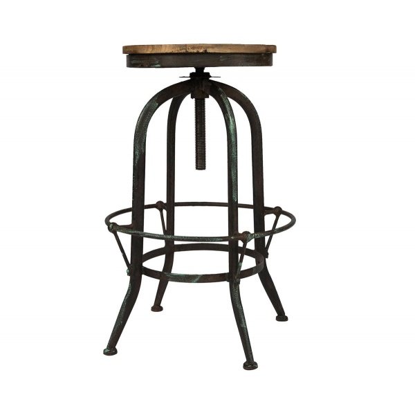 Tabouret de bar industriel bois et métal CESAR