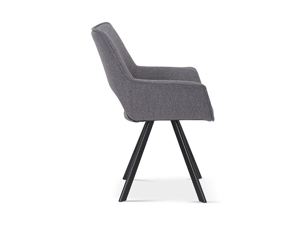 Lot de 2 chaises fauteuils moderne tissu gris AURORE