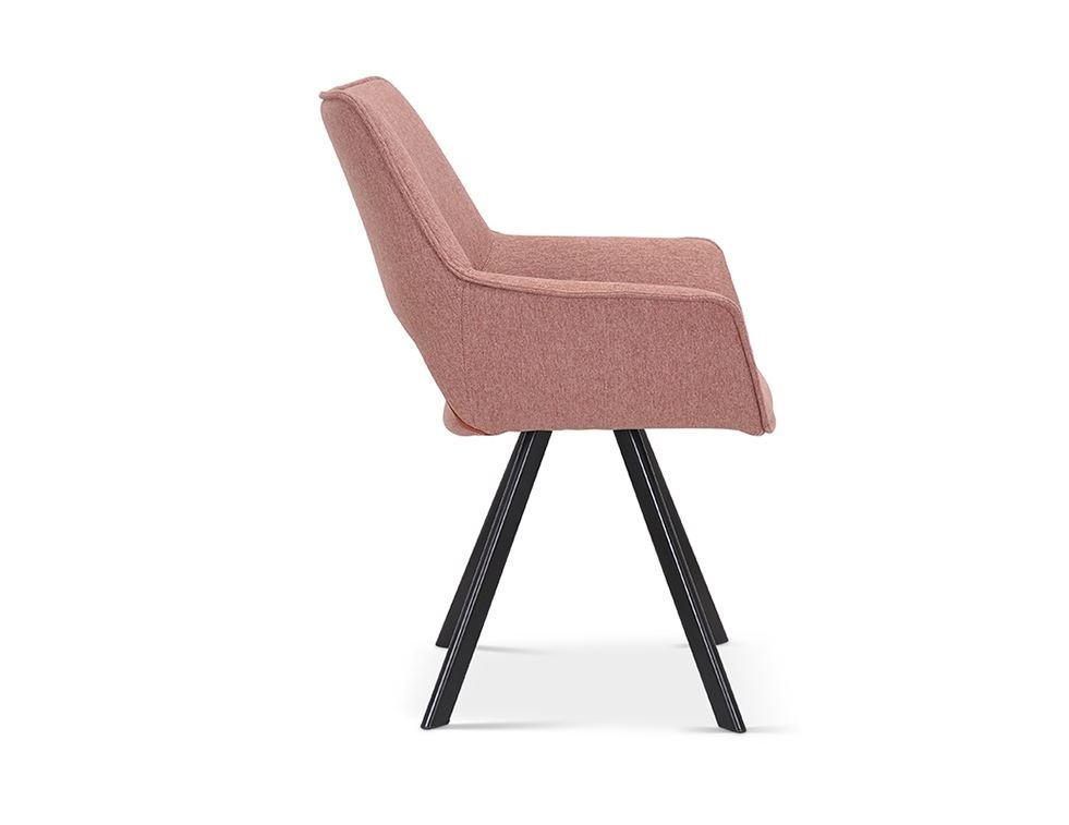 Lot de 2 chaises fauteuils moderne tissu rose AURORE