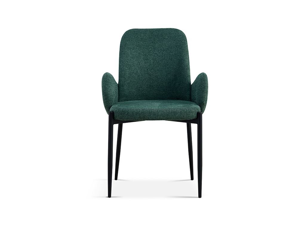 Chaise fauteuil moderne en tissu VALENTINE-Vert