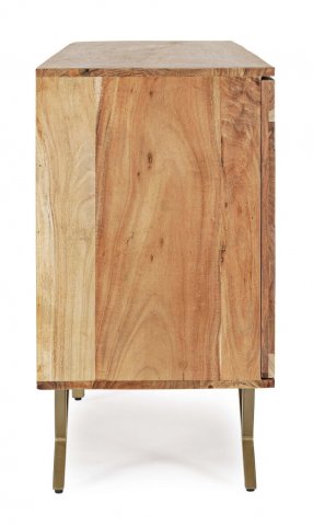 Buffet en acacia massif marqueterie moderne 160cm AXEL