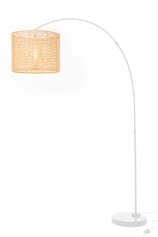 Lampadaire pied articulé et abat-jour en bambou