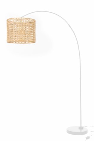 Lampe sur pied bambou et métal blanc 194cm LAURA